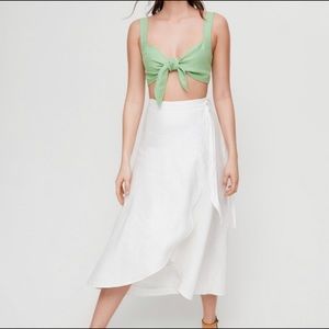 Wilfred Eleta linen wrap skirt